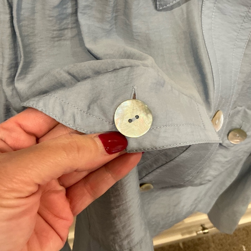 Stockholm Atelier Light Blue Button-Up Top/lightweight shacket, BRAND NEW W/TAGS - Picture 8 of 11